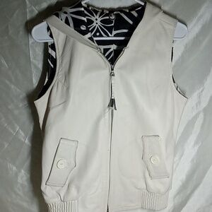 One girl who leather hooded vest women's small